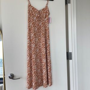 Audrey 3+1 Orange Floral Midi Dress